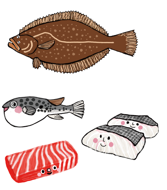 魚介類のイラスト
